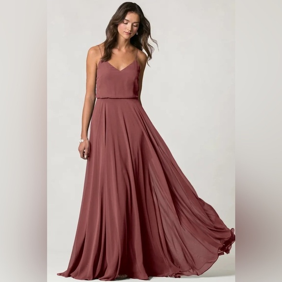 Jenny Yoo Inesse Dress in Dusty Rose (Size 0) - Picture 1 of 15
